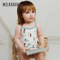 Milkbarn2024婴儿包屁衣女宝宝衣服吊带哈衣婴幼儿连体爬爬服 云上冲浪 80cm(12-18m)