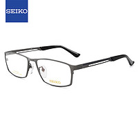 精工(SEIKO)钛材近视眼镜框HC1009 177+依视路钻晶膜岩1.60镜片 177哑灰色