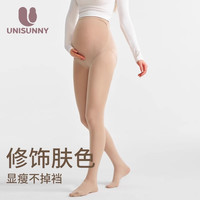 unisunny打底裤肉色丝袜春夏薄款孕早期托腹大码连脚袜夏季光腿 肤色-连脚 均码