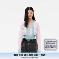 RE'VAN芮范2024春季设计师款奶乖两件式小香风开衫RM10106302 粉红色 XS/34