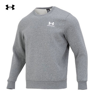 UNDERARMOUR）男子卫衣秋冬轻盈舒适保暖跑步训练服1374250-012灰色/抓绒保暖/圆领