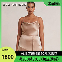 BECBRIDGE 2023新款月光之舞修身开叉吊带连衣裙伴娘礼服裙