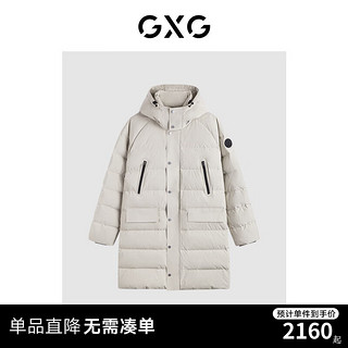 GXG 男装 花色长款羽绒服 冬季GEX1D2529064 浅卡其 180/XL