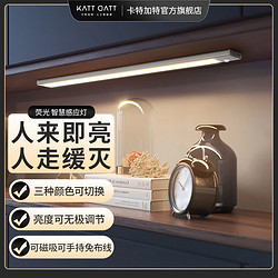 卡特加特 橱柜灯感应充电款带开关智能感应灯可常亮床头小夜灯20cm（三色款）