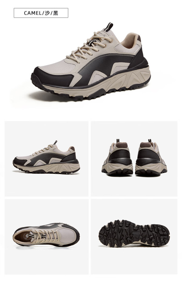 骆驼牌 男鞋户外运动休闲登山鞋防滑耐磨徒步鞋 p14s342025 黑色 42