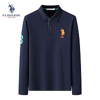 U.S. POLO ASSN. US 保罗长袖polo衫男翻领经典马标刺绣休