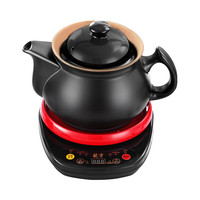 航方煎药砂锅煎药壶中药壶熬药罐陶瓷电砂锅炖药锅电子药煲中医壶 内无釉5.5A壶+红底座