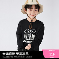 MiniPeace太平鸟童装春新男童长袖T恤F1CPE1D32 黑色1 140cm