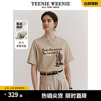 TEENIE WEENIE TeenieWeenie小熊女装2024新款宽松圆领短袖T恤休闲慵懒风套头衫