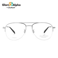 CHARMANT 夏蒙 男女款钛材质半框眼镜架配近视时尚眼镜GA38054 GA38054WP 镜框+1.67防蓝光镜片（适用100-1000度）