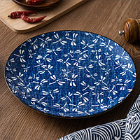 KANDA 神田 日式餐盘家用陶瓷餐具日本骨碟盘子8寸 进口餐具套装一人食餐具 蜻蜓雨 1头