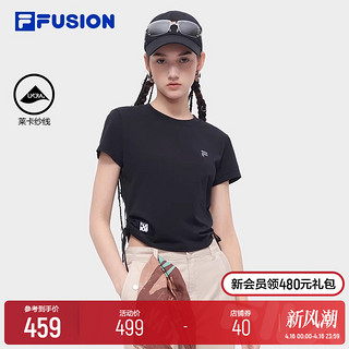 FILA 斐乐 FUSION斐乐潮牌短袖T恤女2024夏季新款上衣