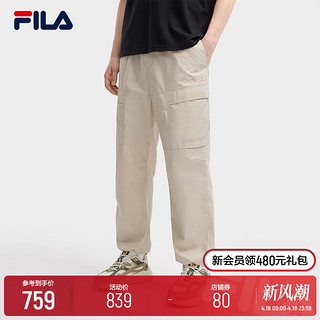 FILA 斐乐 官方男士梭织长裤2024夏新款宽松工装裤