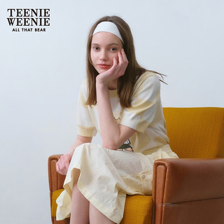 Teenie Weenie小熊卡通毛衣女2024夏季女毛衫 黄色 160/S
