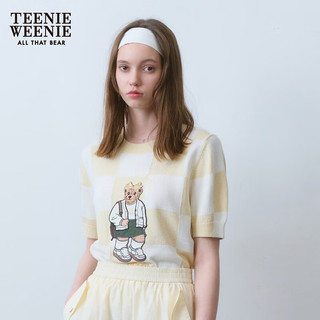Teenie Weenie小熊卡通毛衣女2024夏季女毛衫 黄色 160/S