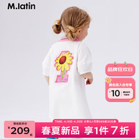 M.Latin/马拉丁童装儿童连衣裙24夏装女小童印花木耳边polo裙 半漂白 110cm