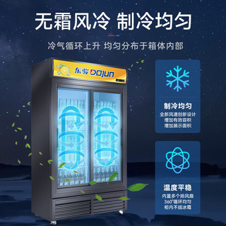 东骏冰柜展示柜冷藏保鲜柜全铜管商用无霜冰柜推拉立式超市饮料啤酒鲜花柜两门风冷展示柜LG-900M2/WT