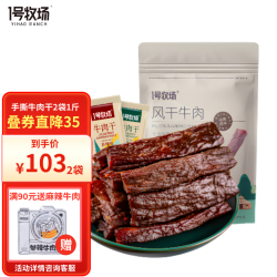 1号牧场 500g 5成手撕牛肉内蒙古特产风干牛肉干独立包装肉干肉脯 五香250g送五香250g 500g 散装称重