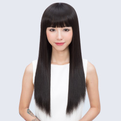 贝丝特 假发女长发全头套式中长发型直刘海自然短发仿真高温丝长直发发套