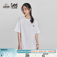 李 Lee【小刘鸭联名】24春夏舒适版圆领男女同款短袖T恤休闲潮流 白色（尺码偏大，拍小一码） XS