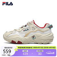 FILA 斐乐女鞋老爹鞋轻便减震户外跑步鞋运动鞋掠夺者 2  米色/雨雾灰-N-AN 37.5