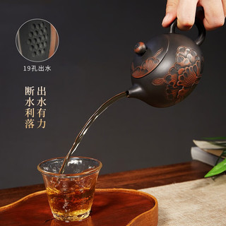 此时此刻 云南建水紫陶茶壶泡茶壶茶具纯手工荷花西施壶李昊牡丹西施260cc 牡丹西施单壶（约230cc）