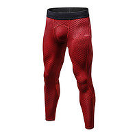FNMM 紧身裤男运动裤篮球跑步弹力速干透气压缩打底训练长裤 红色 XL