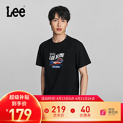 Lee 24春夏舒适版型字母Logo印花男圆领短袖T恤潮LMT0081254LE 黑色 XXL