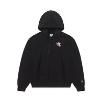 Champion 女款大C刺绣LOGO纯色连帽卫衣