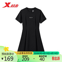 XTEP 特步 女子运动休闲时尚连衣裙876228810061 正黑色 M