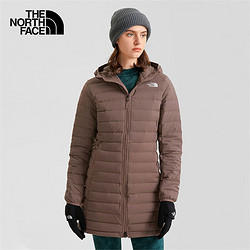 THE NORTH FACE 北面 羽绒服女户外保暖600蓬中长款羽绒外套7QW8 棕色/EFU  XXL