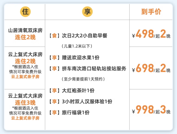 周末端午不加价!低至332/晚住复式房型!武夷山九曲绿地铂骊酒店 云上复式大床房2-3晚套餐(含2大2小早餐+汉服体验+旅行福袋等)