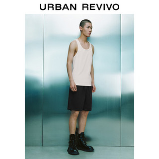 URBAN REVIVO 夏季男简约圆领无袖背心 UMF440037 本白 L