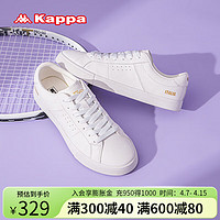 KAPPA卡帕女鞋运动滑板鞋子女2024夏季软底小白鞋女厚底百搭休闲鞋 经典白 39
