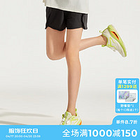 moodytiger【网球系列】女童夏款透气运动短裤 Air Supply空气衣 炭黑色 120cm