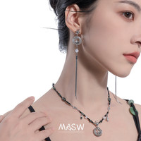 MASW麻秀原创设计高级感清冷新中式花朵耳钉复古轻奢国潮风耳饰女