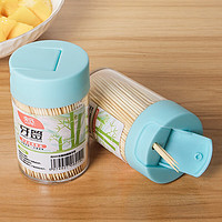 央氏 清洁牙缝一次性家用水果签小吃签牙签双头剔牙棒500支/罐