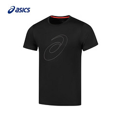 ASICS 亚瑟士 运动T恤 男子跑步短袖透气舒适运动上衣 黑色 M