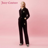 Juicy Couture 橘滋 花环Logo刺绣丝绒女式休闲裤
