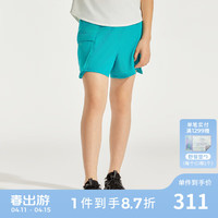 moodytiger【网球系列】女童夏款透气运动短裤 Air Supply空气衣 青蓝色 120cm