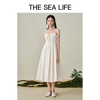 THE SEA LIFE 法式连衣裙2024春季收腰显瘦气质小香风复古长裙B15115 冰淇淋色 S