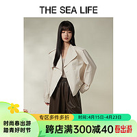 THE SEA LIFE欧海一生 翻领短外套24春夏休闲时尚通勤百搭宽松廓形X15763 白杏色 M