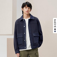 gxgjeans 秋季翻领色织拼接夹克外套男士夹克男