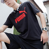 PUMA 彪马 男装夏季时尚圆领短袖T恤健身男式运动上衣