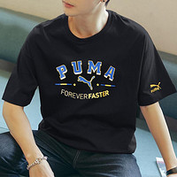 PUMA 彪马 宽松圆领短袖时尚潮流男装上衣 户外健身训练跑步运动男式T恤