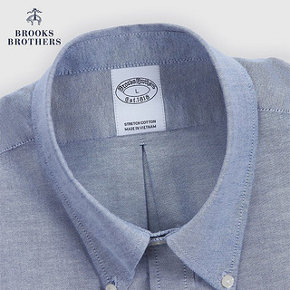 布克兄弟（BrooksBrothers）男士24春夏简约条纹扣结领休闲衬衫 4003-灰色 XL