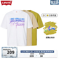 Levi's 李维斯 2024春夏情侣同款短袖T恤简约时尚百搭 白色 M