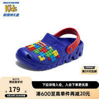 SKECHERS斯凯奇 402226L 疏水透气 黑色 儿童凉鞋