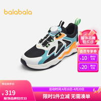 巴拉巴拉童鞋男童运动鞋透气2024鞋子夏网布时尚204224140129 黑色90001-204224140129 38码(脚长23.4-24/内长25)