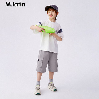 M.Latin/马拉丁童装儿童裤子24夏装男女童大童户外工装机能短裤 浅灰 140cm